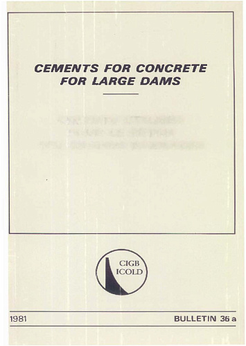 Bul. 36. Cements for concrete for large dams