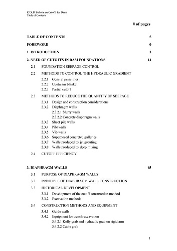 Bul. 150. Cutoffs for dams. Table of contests.