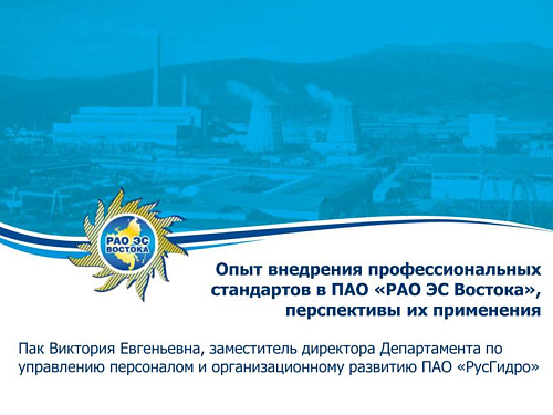 Опыт внедрения профессиональных стандартов в ПАО «РАО ЭС Востока», перспективы их применения