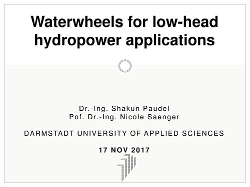 Waterwheels for low-head hydropower applications