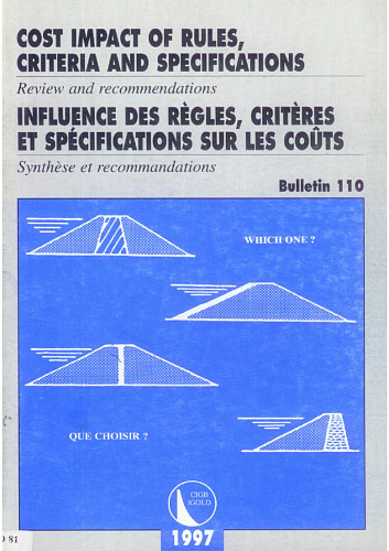 Bul. 110. Cost impact of rules, criteria and specifications. Review and recommendations