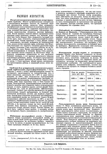 Журнал "Электричество". №15-16, август 1897