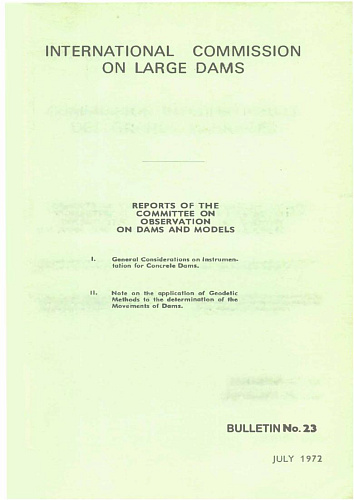Bul. 23. Reports of the Committee on Observation on Dams and Models