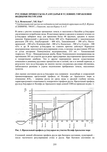 Русловые процессы на р. Амударья в условиях управления водными ресурсами