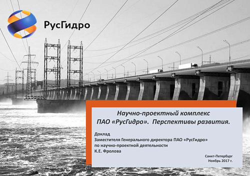 Научно-проектный комплекс ПАО «РусГидро». Перспективы развития